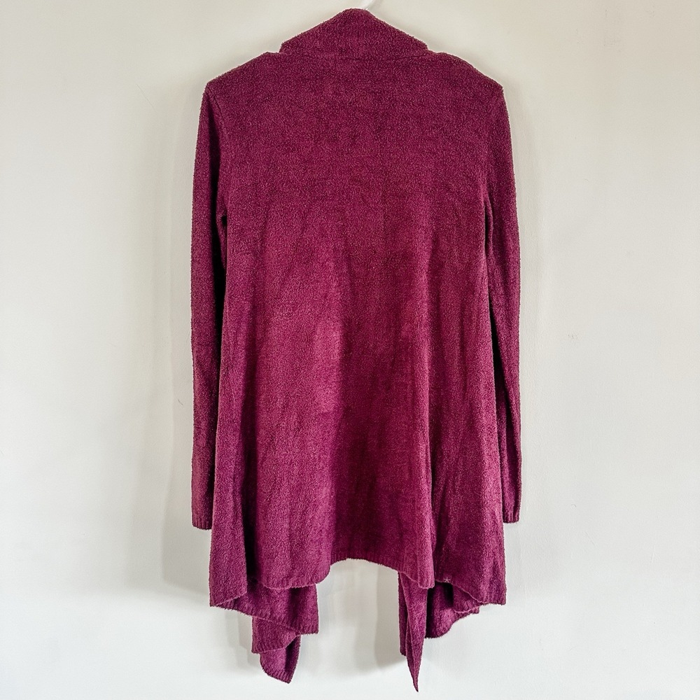 Women's Barefoot Dreams Cozy Chic Lite S/M Cardigan Burgundy Pockets Relax‎ NWOT - Picture 5 of 13